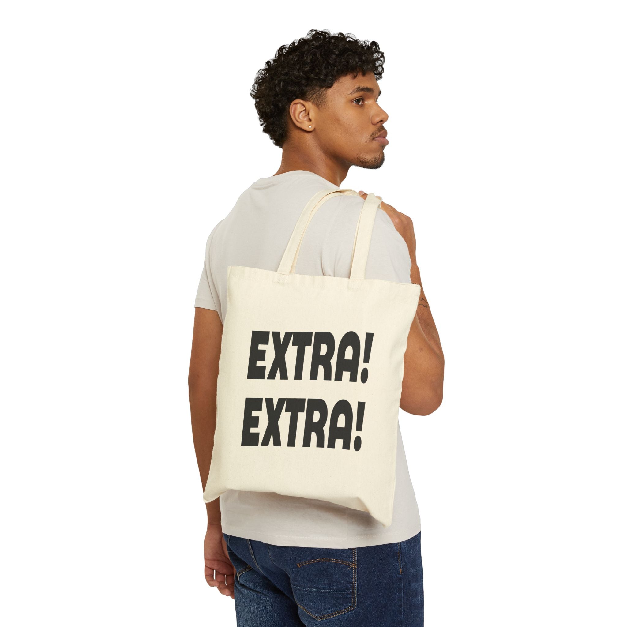 Extra! Extra! Cotton Canvas Tote Bag